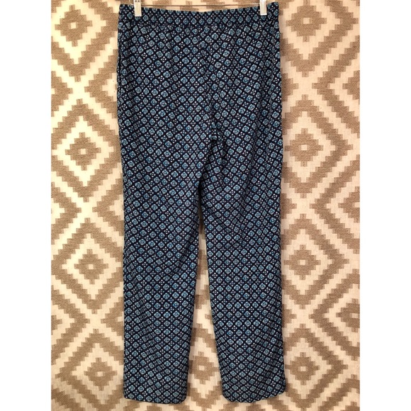 Talbots Blue Elastic Pull On Floral Silky Pants! - Picture 2 of 8